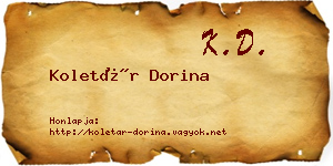 Koletár Dorina névjegykártya