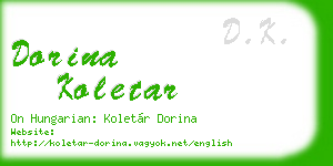 dorina koletar business card