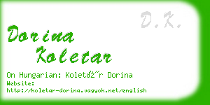 dorina koletar business card